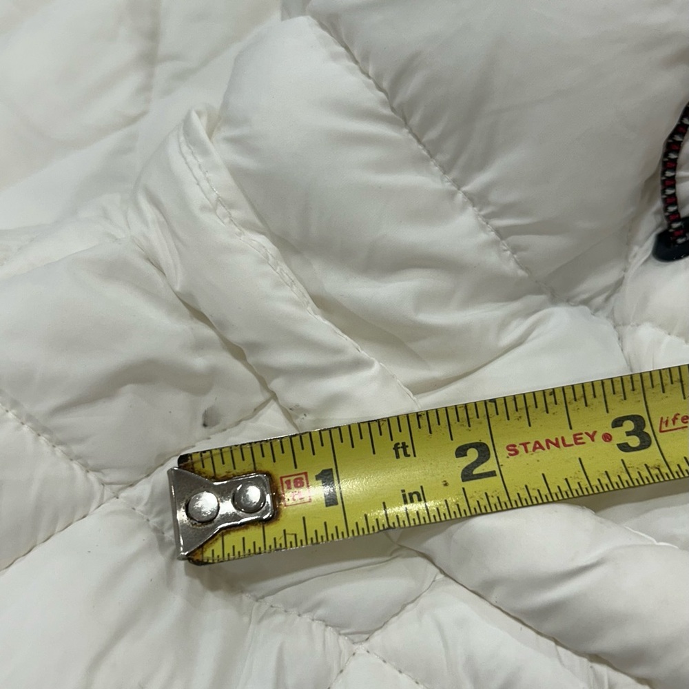 Tommy Hilfiger Women's White Quilted Puffer Jacket Coat Size Small With Hood Zip - Picture 6 of 6